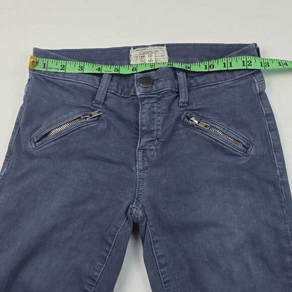 Current/Elliott -1164 Steel Blue Front Pockets Soho Zip Stiletto Skinny Pants 25 - Picture 4 of 9